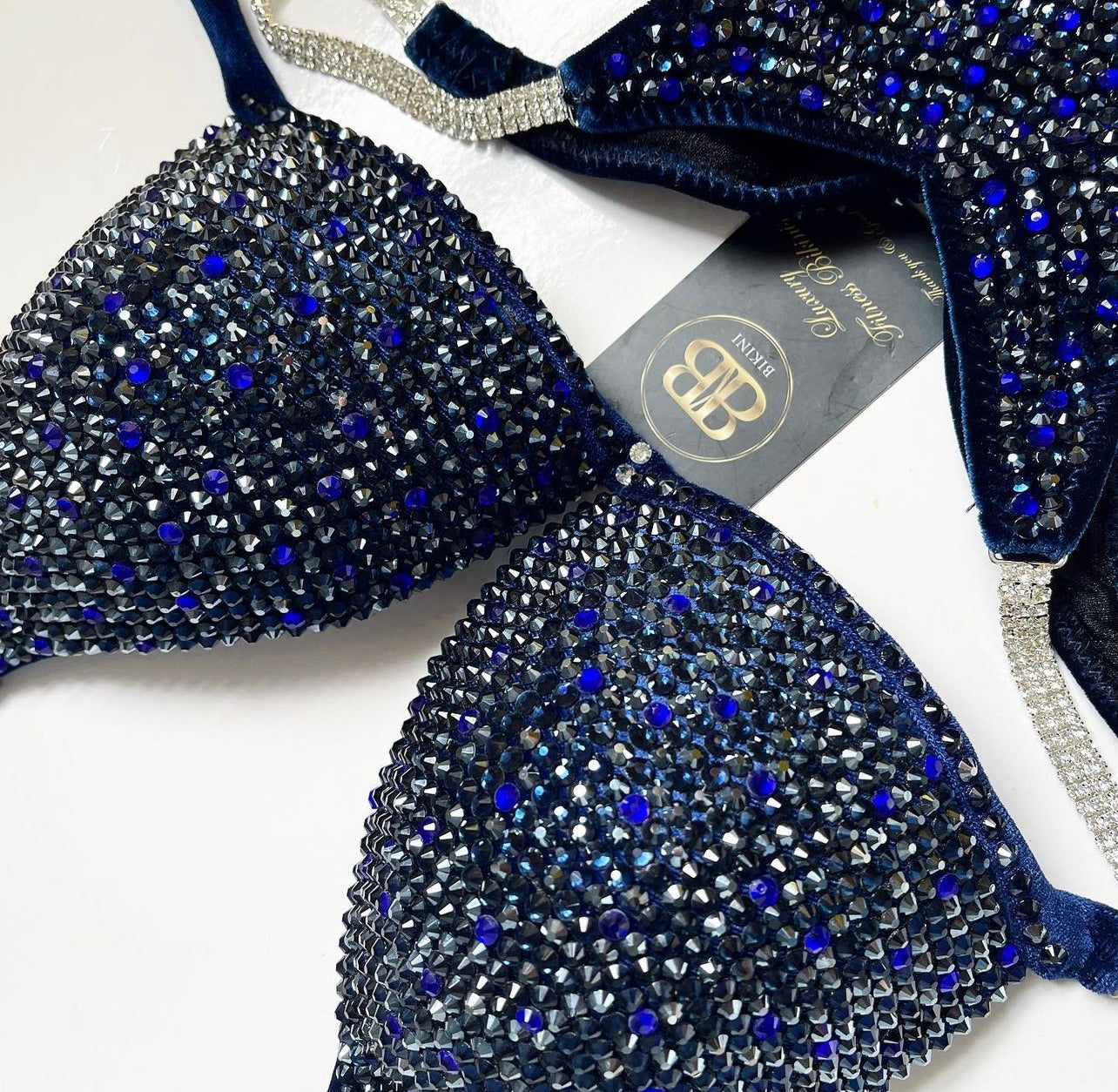 Rental Montana dark blue NPC style competition bikini- C/D bra cup