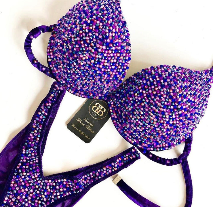 Rental Purple - Barbara IFBB style competition bikini- C/D bra cup