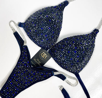 Rental Montana dark blue NPC style competition bikini- C/D bra cup