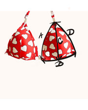 Pink and Red Leopard Posing Bikini With Mini Connectors and Adjustable bottoms - Bra cup E