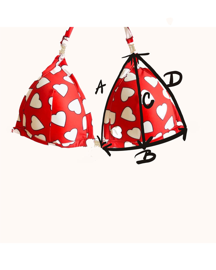 Pink and Red Leopard Posing Bikini With Mini Connectors and Adjustable bottoms - Bra cup D/DD