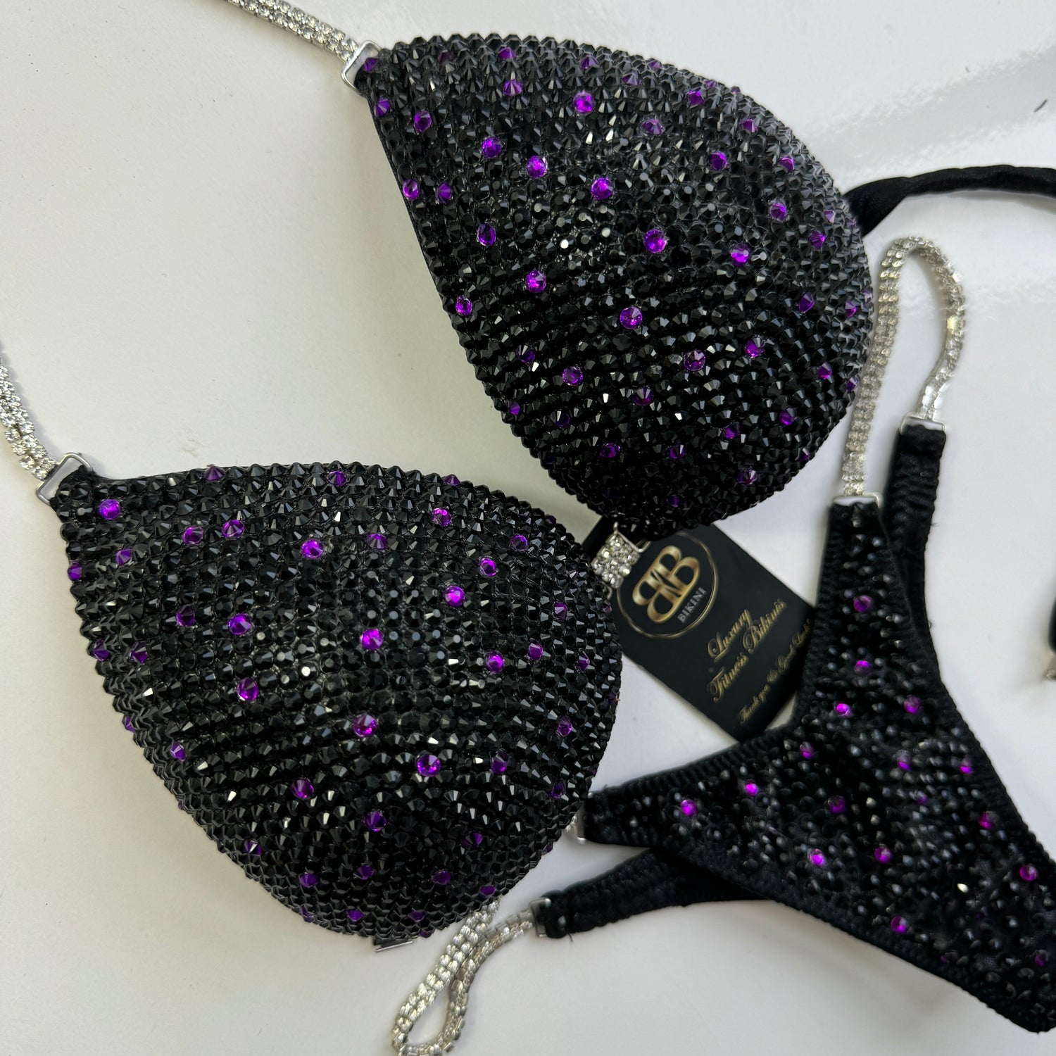 Brand New black and fuchsia NPC style bikini - D cup