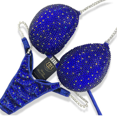 Rental Cobalt Blue NPC style competition bikini C/D bra cup