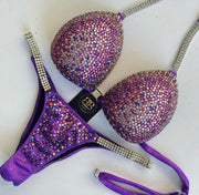 Rental Purple and Lilac middle ombre NPC style competition bikini C/D bra cup