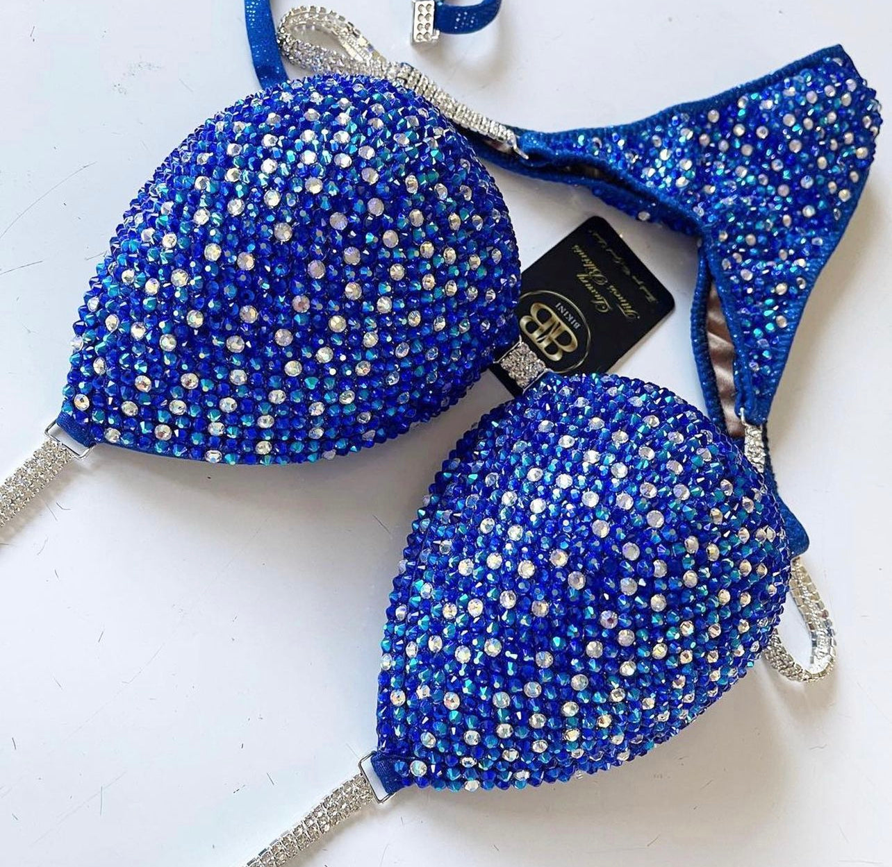 Rental Chelsea Blue NPC style competition bikini D/DD bra cup