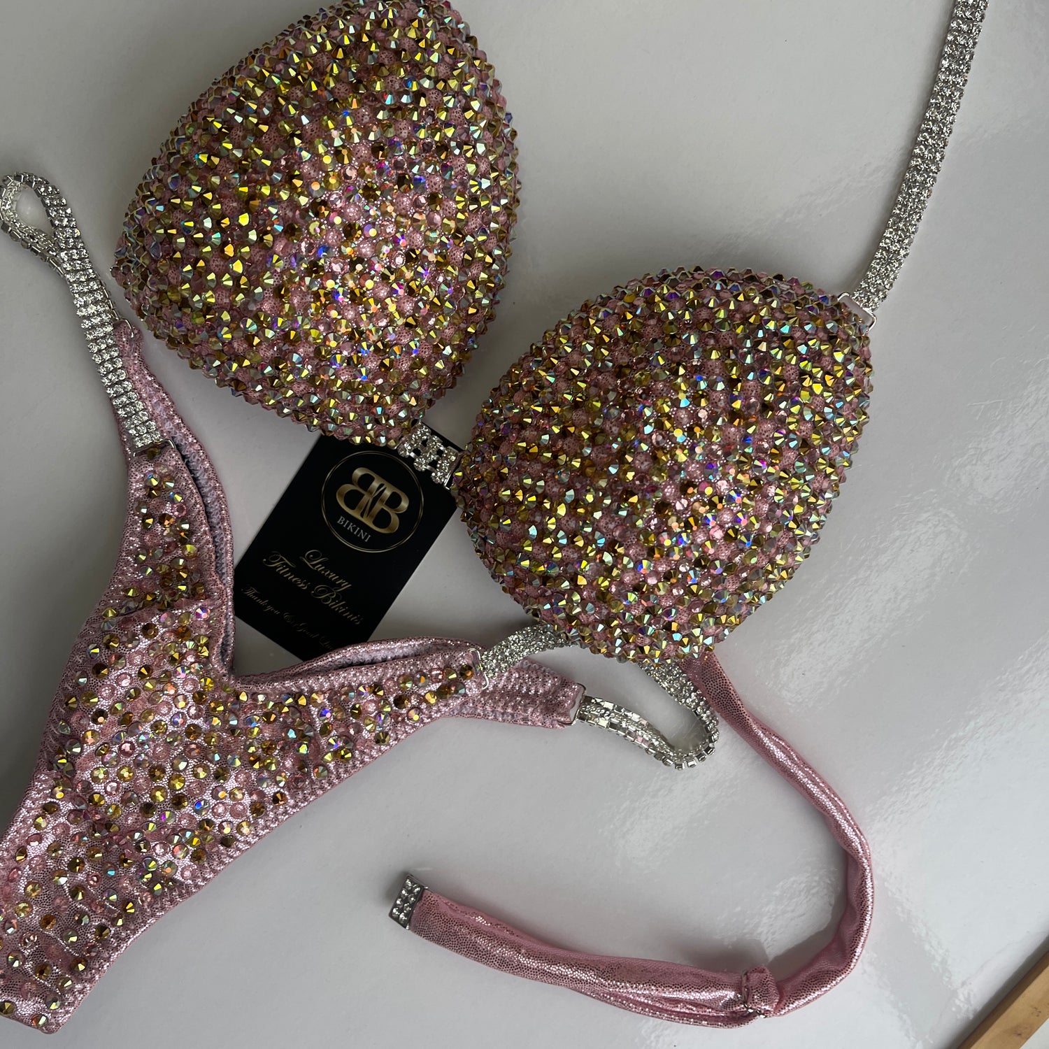 Brand New Pink and Gold NPC style bikini - B/C cup