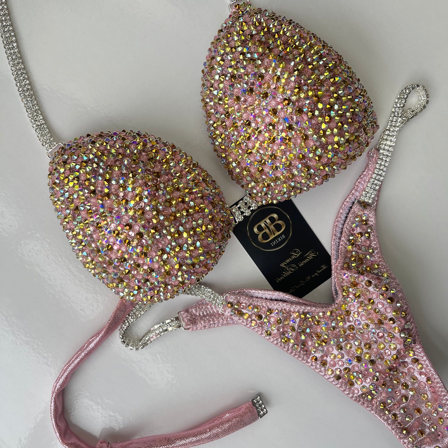 Brand New Pink and Gold NPC style bikini - B/C cup