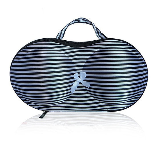 Competition Bikini Travel Case Bag - White and Black Stripes