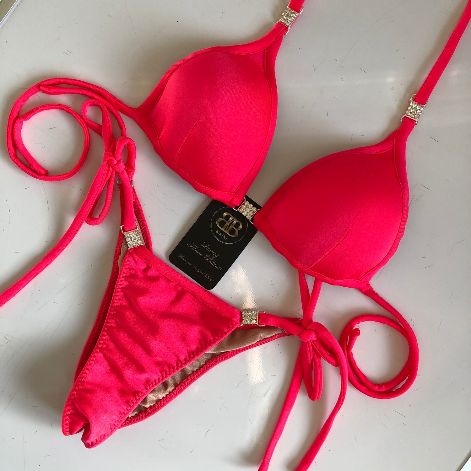 Neon Pink Competition Posing Bikini - PRE ORDER