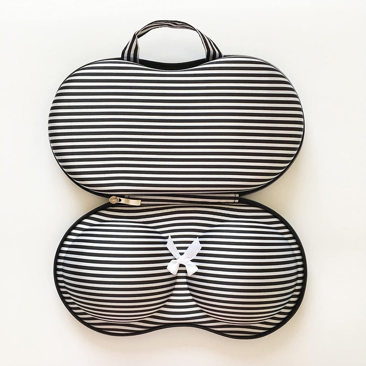 Competition Bikini Travel Case Bag - White and Black Stripes