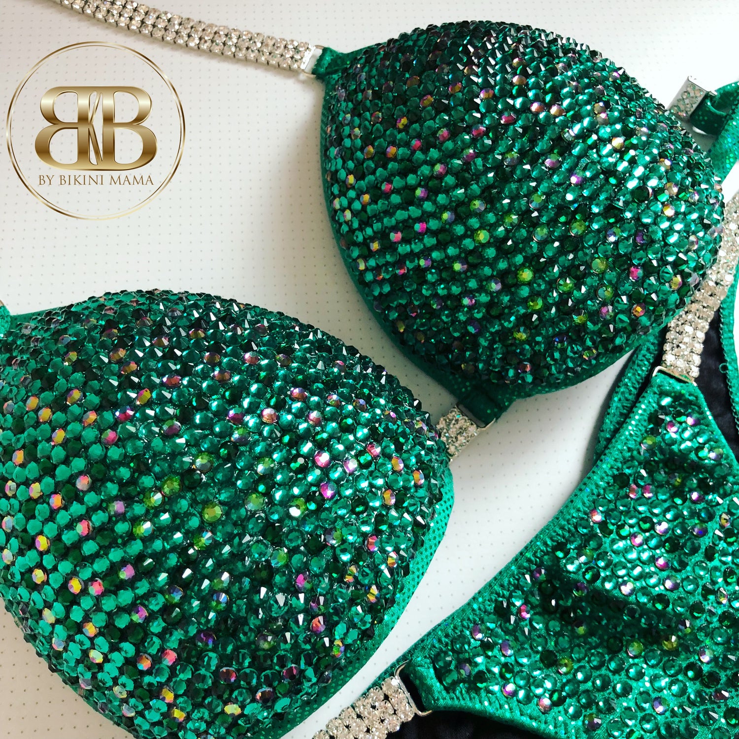 (Sandra) NPC Style Emerald Volcano  Fully Crystallized Competition Bikini