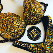 Gold and Black Ombre Competition Bikini