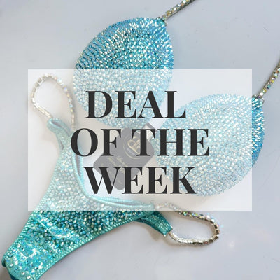 DEAL OF THE WEEK - Brand New Turquoise  NPC style bikini - ready to buy - small C bra cup
