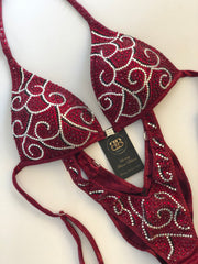 Burgundy Bodyfitness Competition Suit  (448)