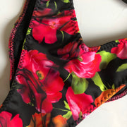 V Scoop Flowers Competition Posing Bikini With Connectors  D/small DD BRA CUPS