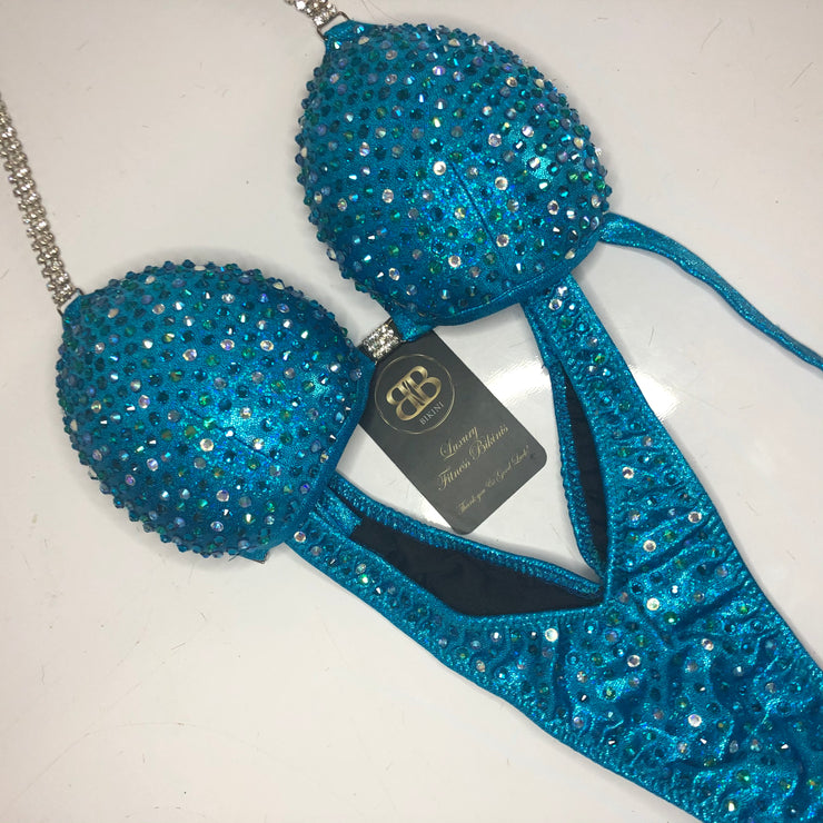 Teal and Turquoise Competition Bikini (322)