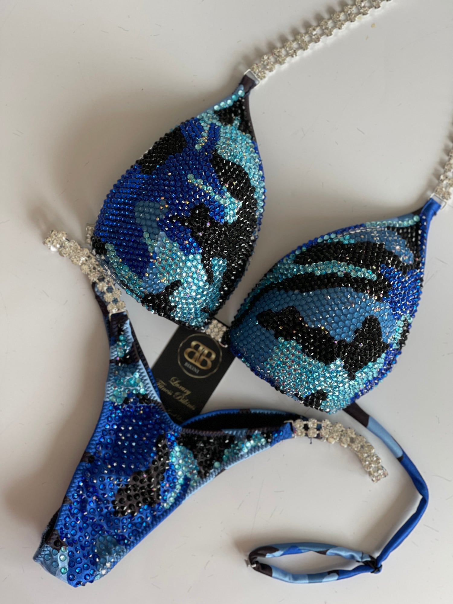 Blue Camouflage Competition Bikini