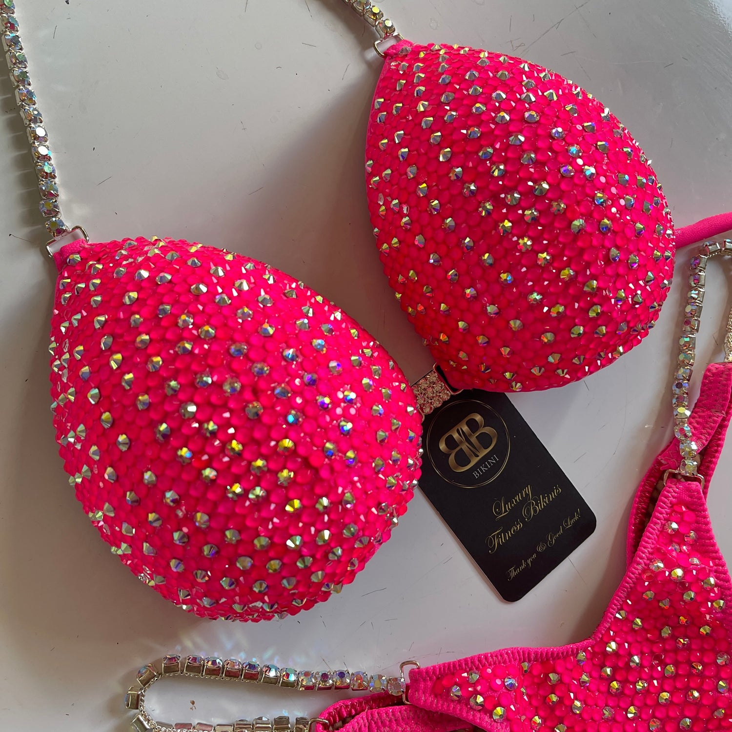 Brand New Neon Pink NPC style bikini - B/ small C cup