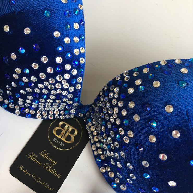 ( Marilynn 2 ) Blue and silver competition bikini