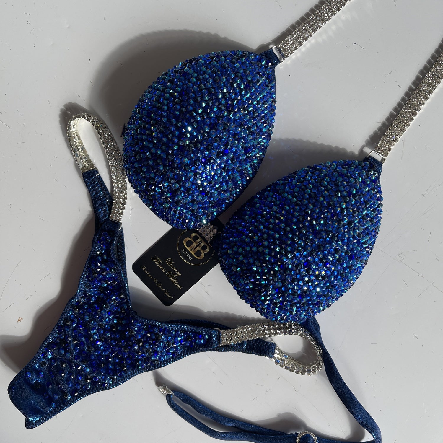 Rental Blue NPC style bikini - large C/ D cup