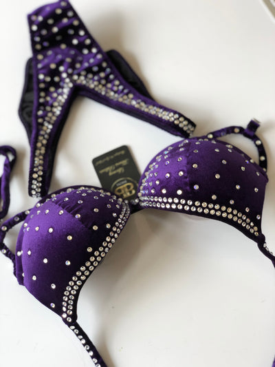 (Jodie)Purple Velvet Competition Bikini Suit
