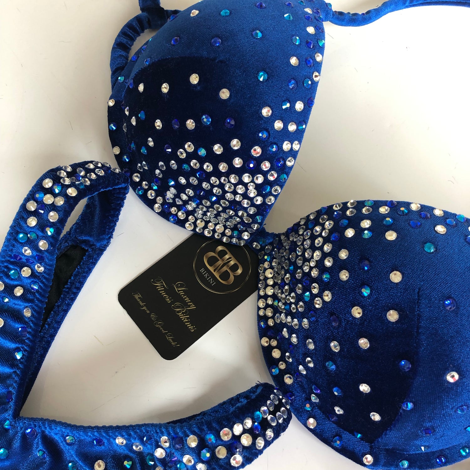 ( Marilynn 2 ) Blue and silver competition bikini