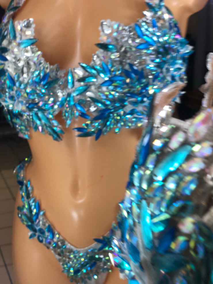 Turquoise Ice Queen Couture 3D Bikini D/DD cup