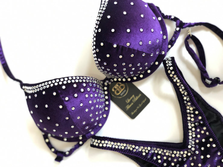 (Jodie)Purple Velvet Competition Bikini Suit