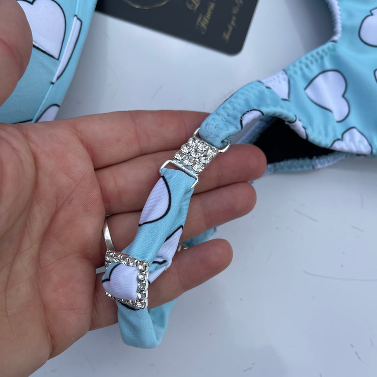 Tiffany blue Hearts Posing Bikini With Mini Connectors - PRE ORDER