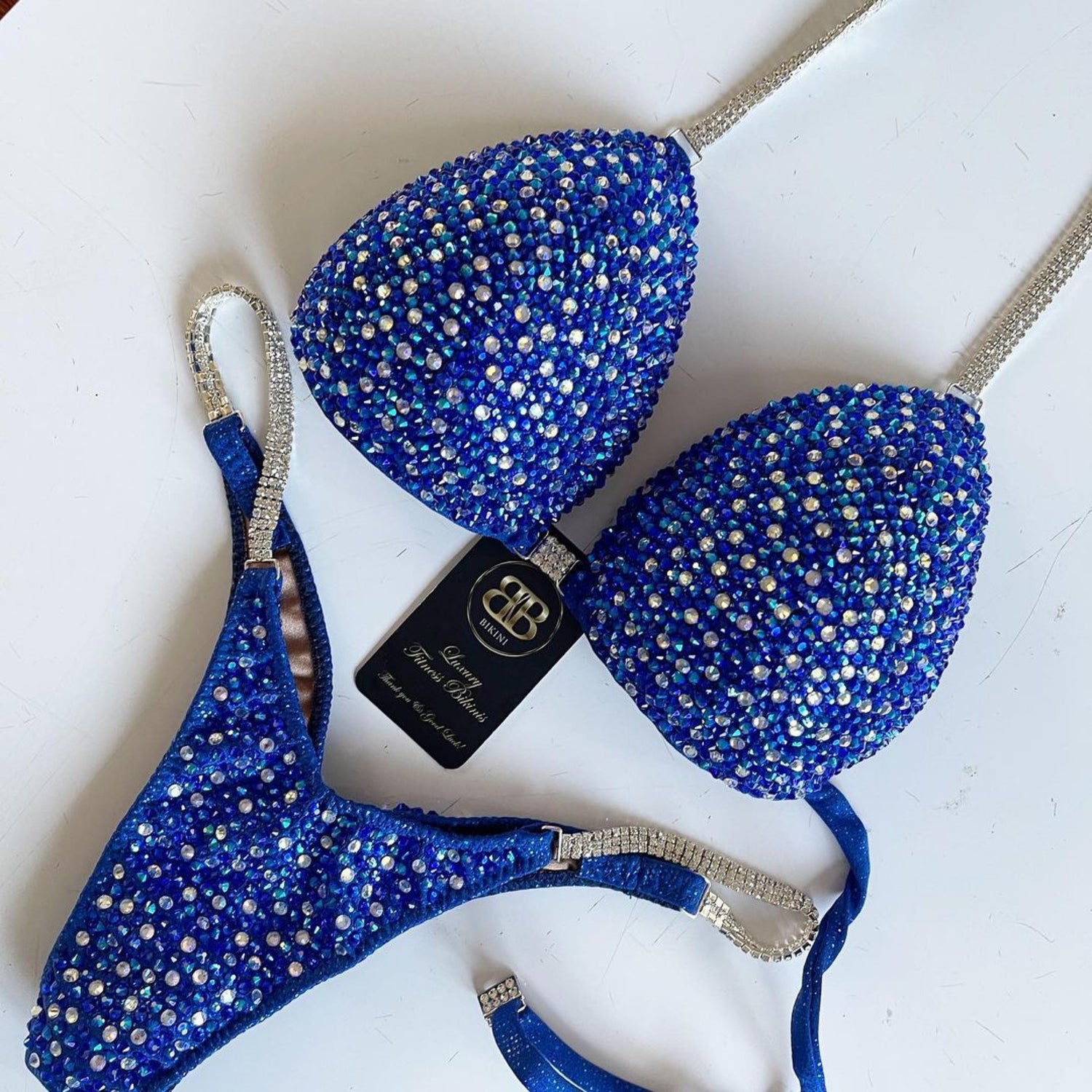 Chelsea Blue Triangle ( NPC) competition bikini C cup - (£100 refundable deposit included)