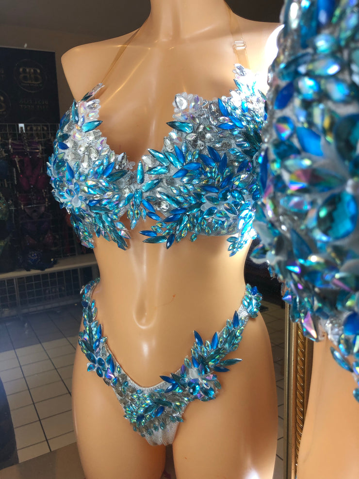 Turquoise Ice Queen Couture 3D Bikini D/DD cup