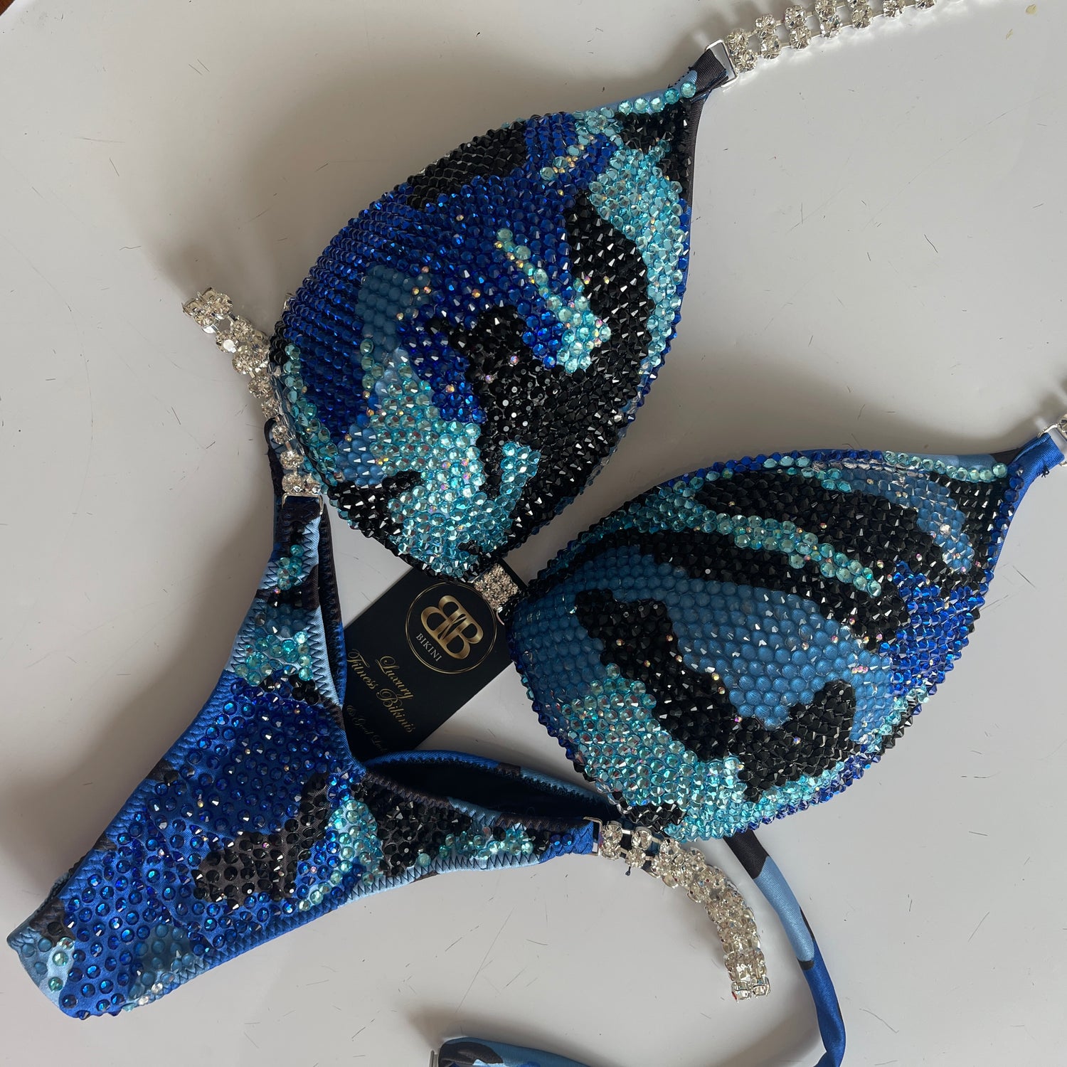 Blue Camouflage Competition Bikini