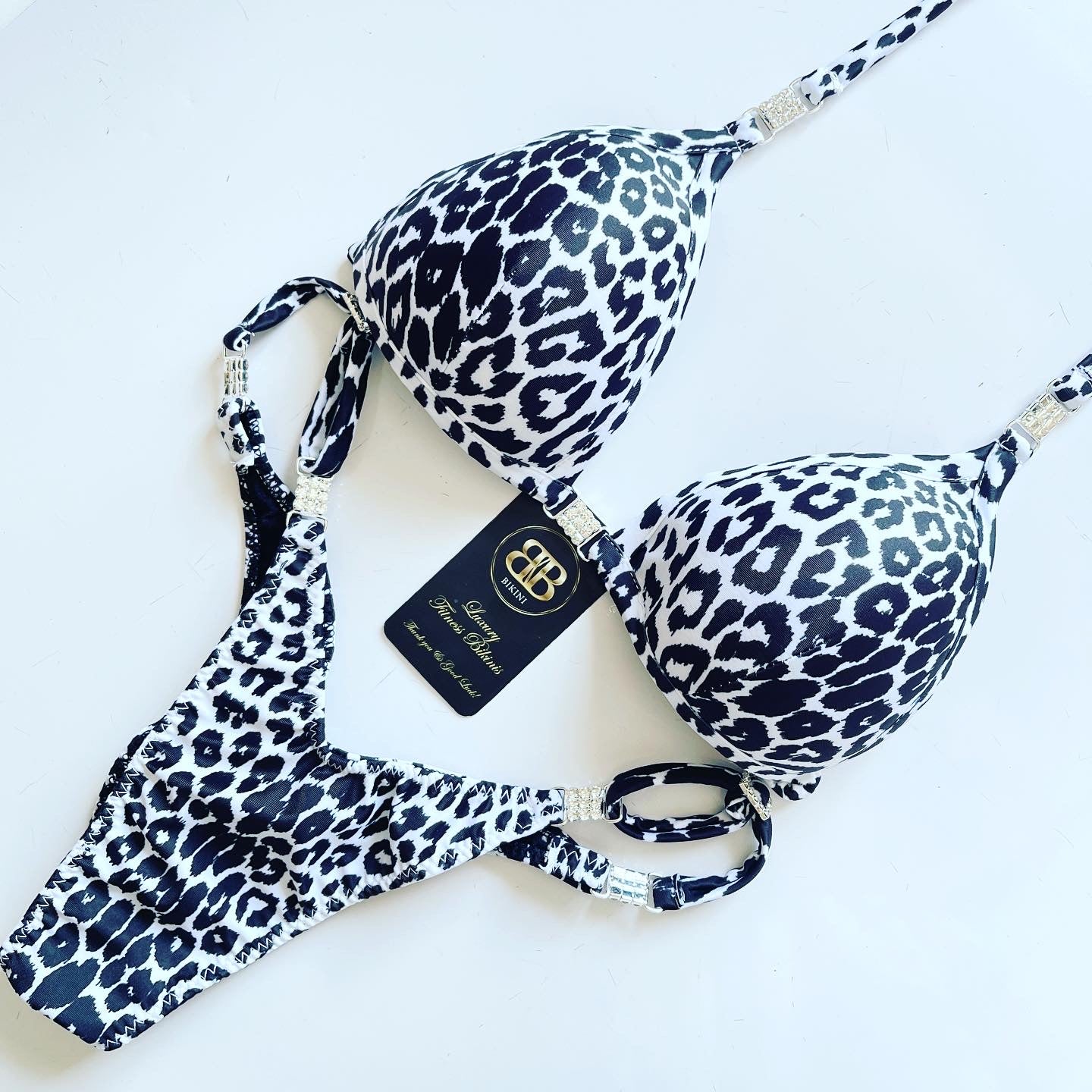 White Leopard Mini Connectors and Adjustable bottoms - Bra cup C/D