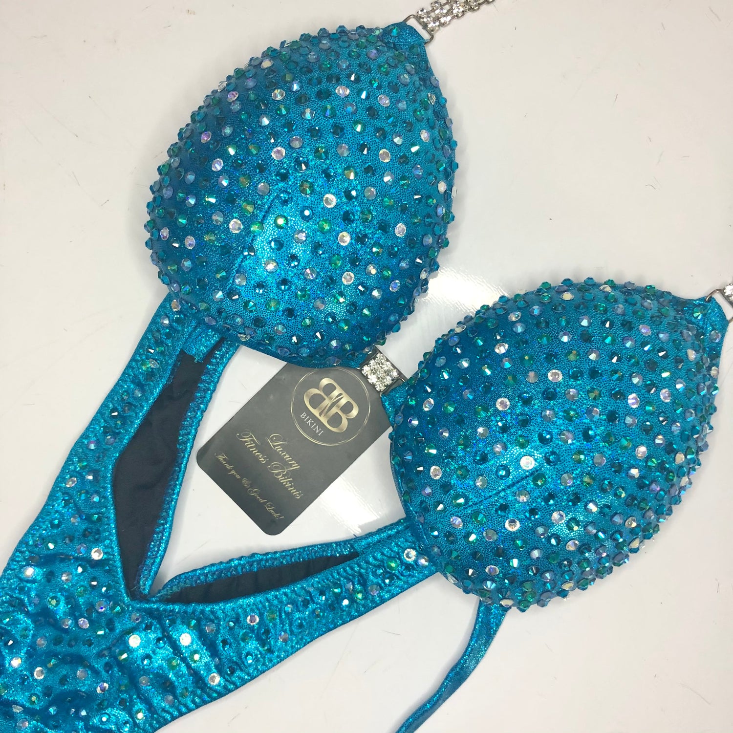 Teal and Turquoise Competition Bikini (322)